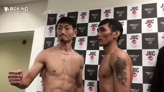 小原VSラガンベイ戦前日計量