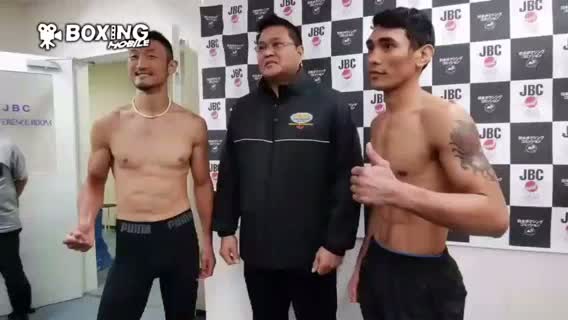 WBO-APウェルター級タイトル戦前日計量