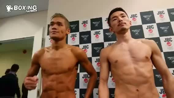 日本フェザー級タイトル戦前日計量動画