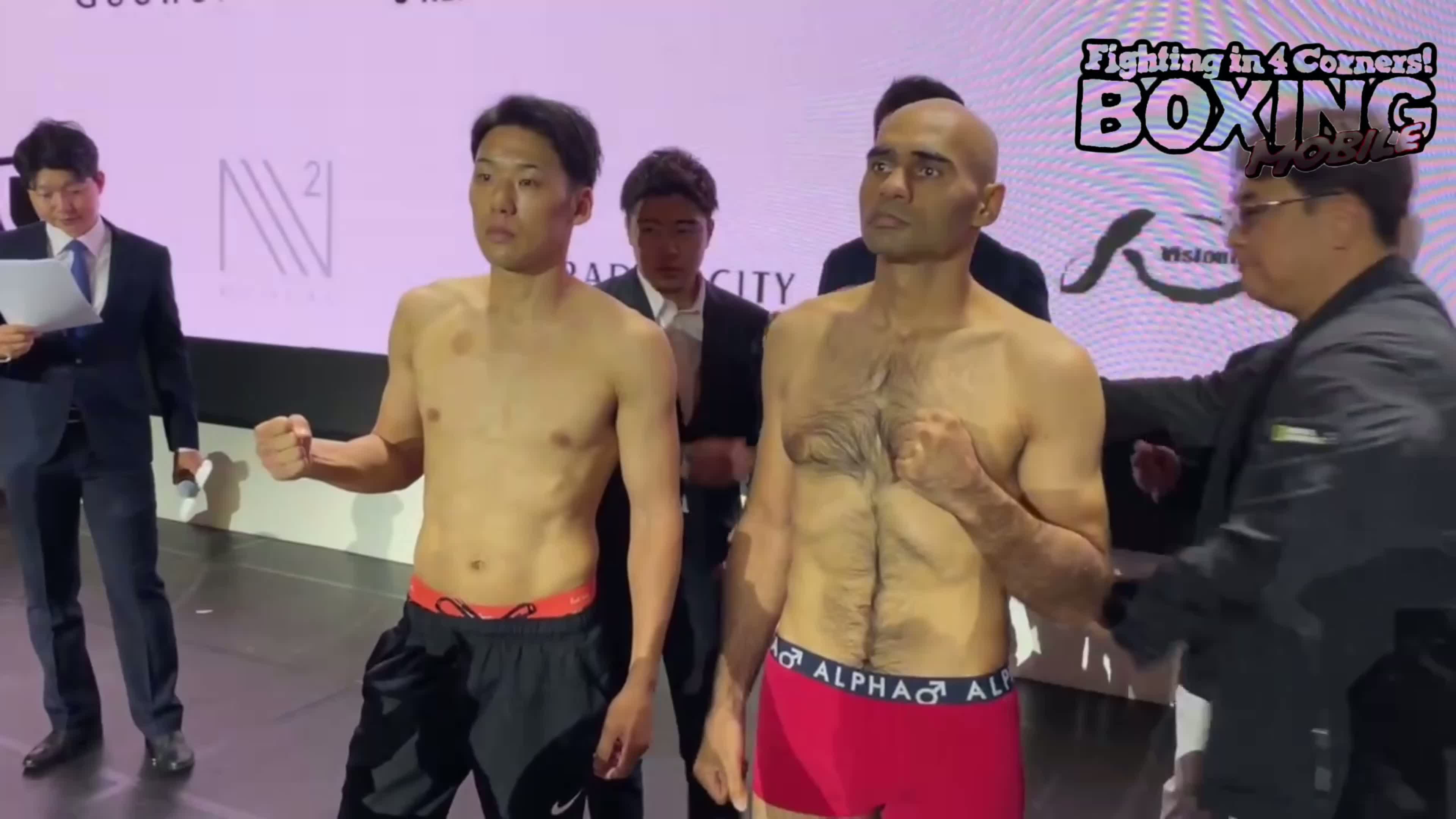 OPBFミドル級タイトル戦前日計量動画