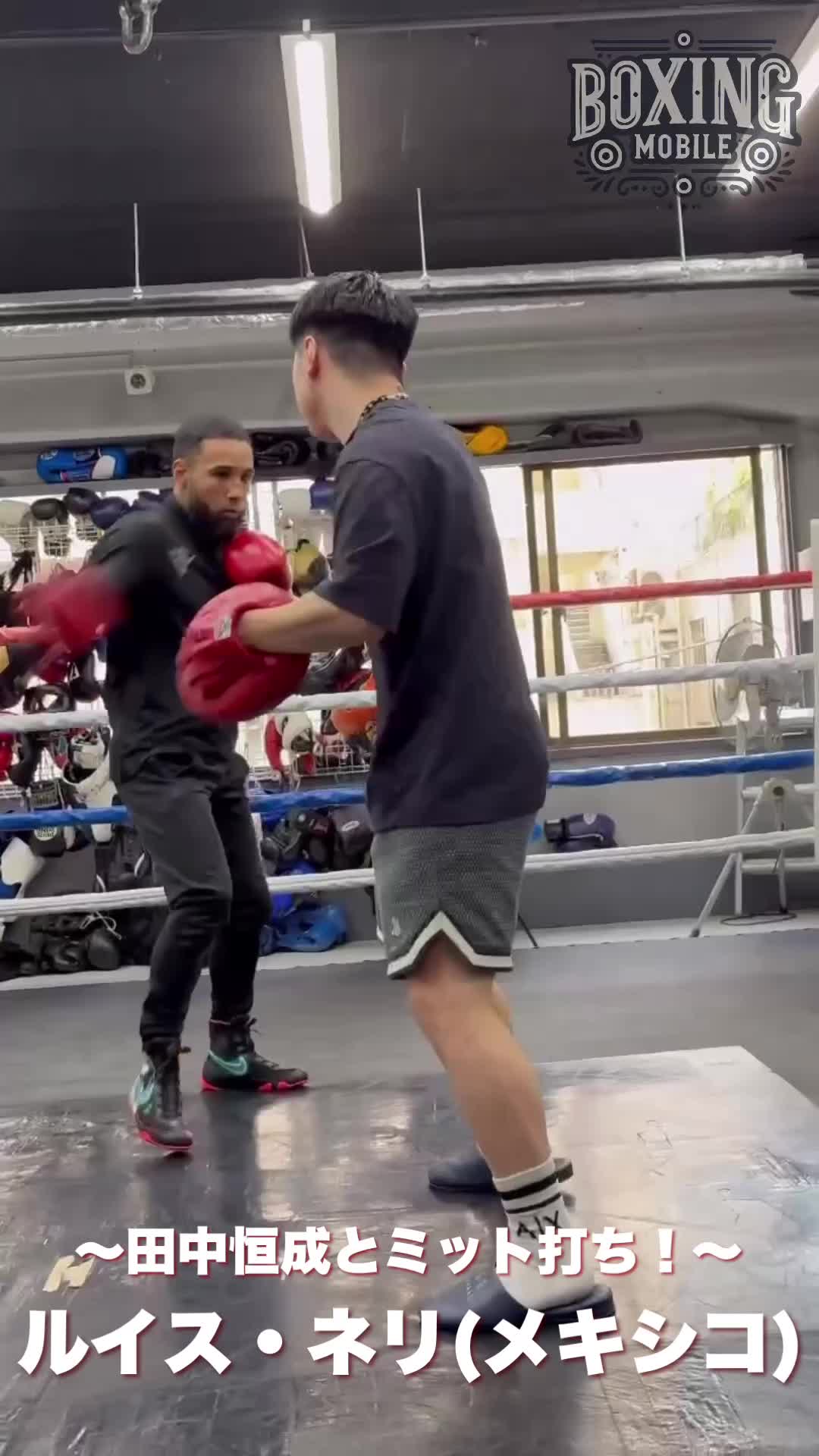 ルイス・ネリが田中恒成とミット打ち動画